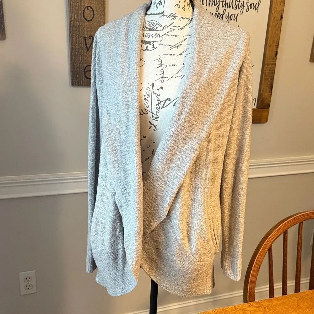 Barefoot Dreams Cozy Chic Lite Soft Gray Cardigan